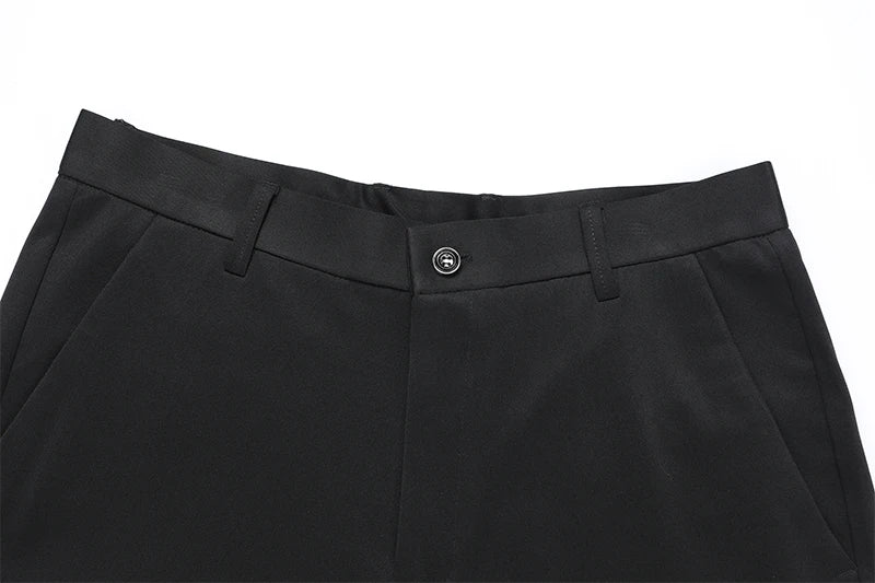 Men’s Stretch Suit Pants – Smart Casual Black Trousers