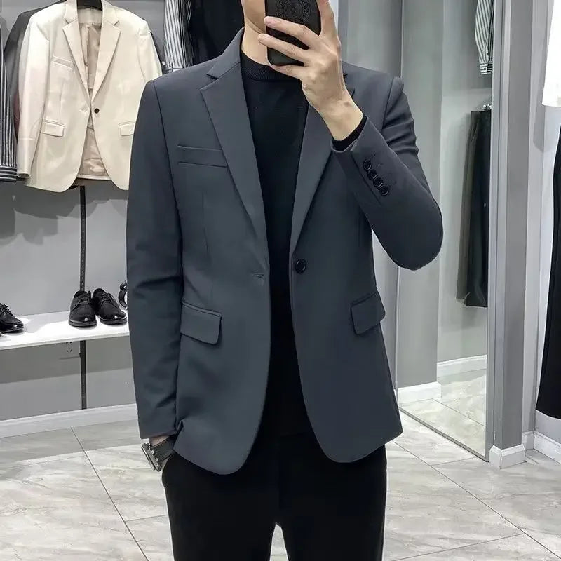 Men’s Cropped Blazer – Plus Size Casual Party Suit Jacket