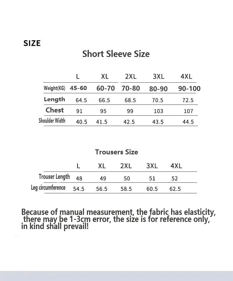 Men’s Ice Silk Pajama Set – Plus Size Short Sleeve Summer Loungewear