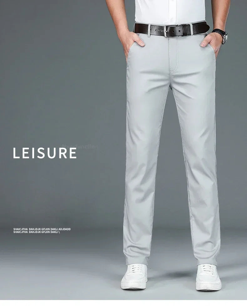 Men’s Bamboo Fiber Dress Pants – Slim Fit Summer Trousers