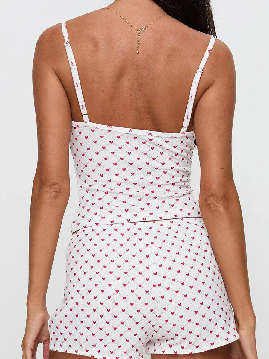 Women’s Animal Print Pajama Set – Tank Top & Shorts