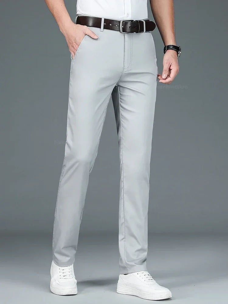 Men’s Bamboo Fiber Dress Pants – Slim Fit Summer Trousers
