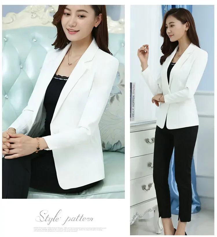 Women’s Pink Office Blazer – Elegant Long Sleeve Work Jacket (Up to 5XL)