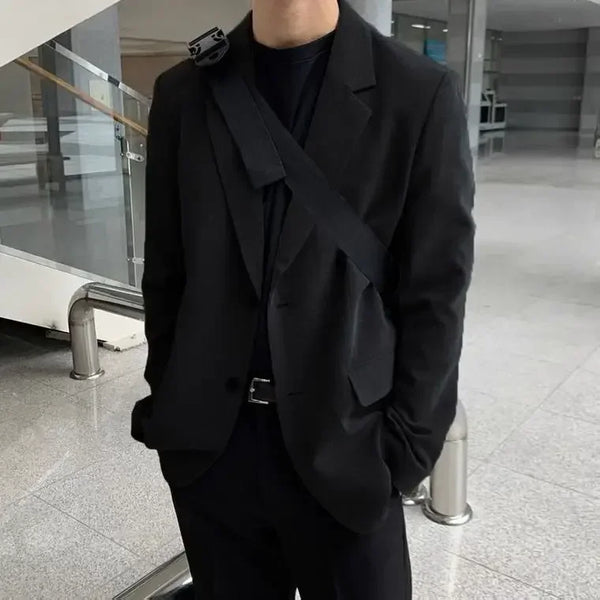 Men’s Oversized Blazer – Plus Size Gray Spring Suit Jacket