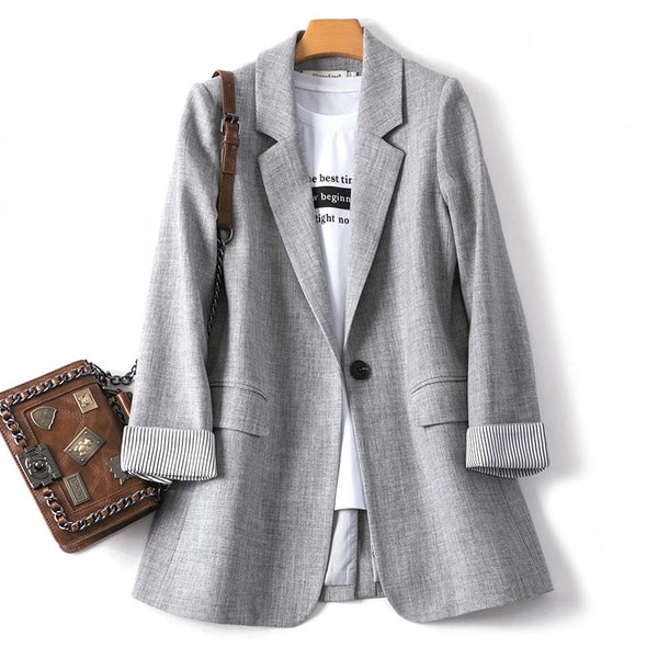 Women’s Plaid Office Blazer