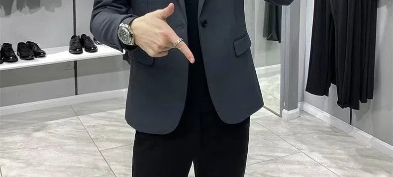Men’s Cropped Blazer – Plus Size Casual Party Suit Jacket