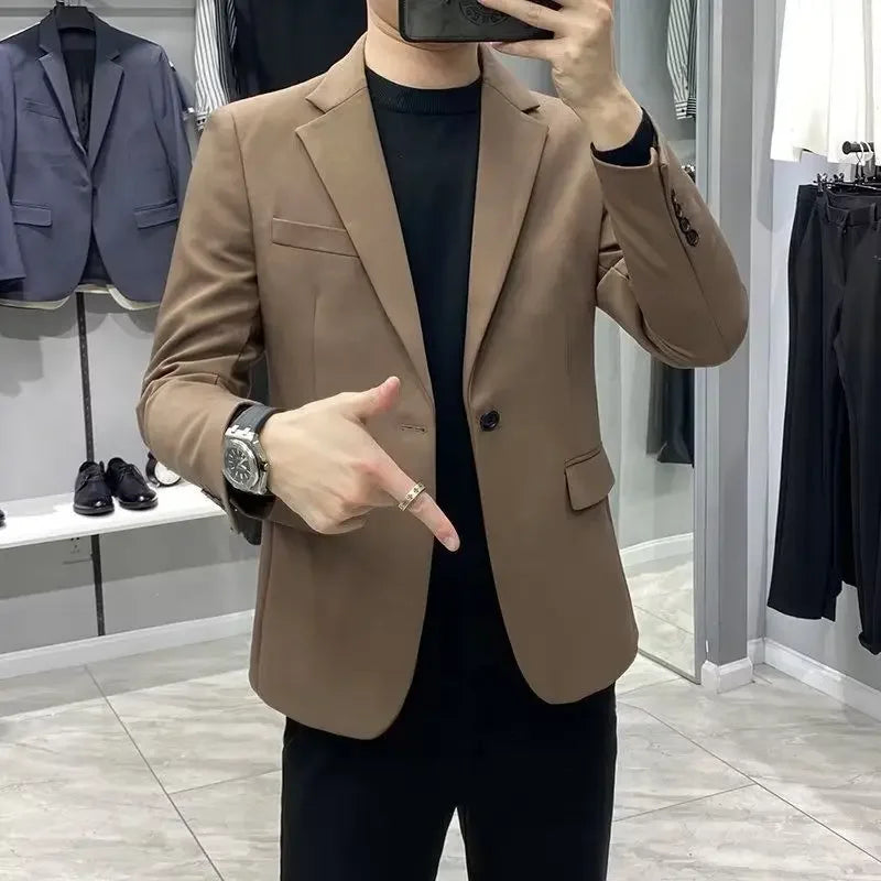 Men’s Cropped Blazer – Plus Size Casual Party Suit Jacket