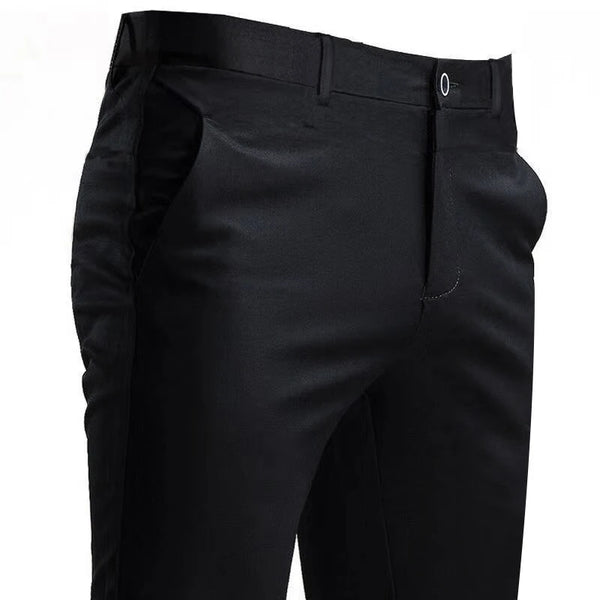 Men’s Stretch Suit Pants – Smart Casual Black Trousers