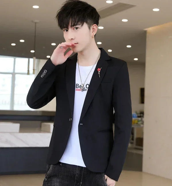 Men’s Cropped Yellow Blazer – Slim Fit Summer Fashion Jacket