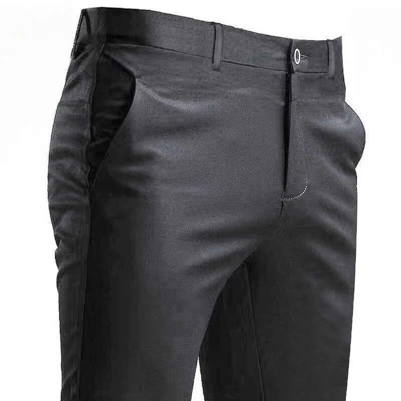 Men’s Stretch Suit Pants – Smart Casual Black Trousers