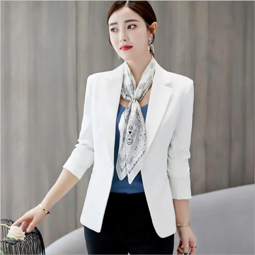 Women’s Blue Office Blazer – Slim Fit Long Sleeve Jacket (2025)