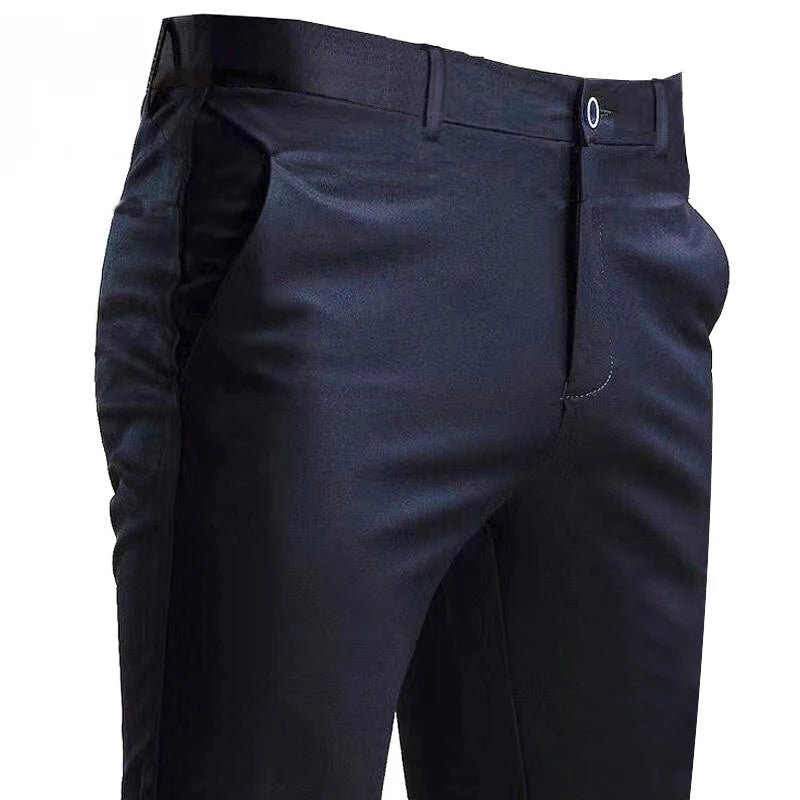 Men’s Stretch Suit Pants – Smart Casual Black Trousers