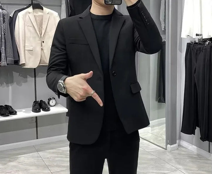 Men’s Cropped Blazer – Plus Size Casual Party Suit Jacket