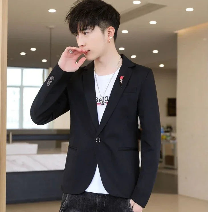 Men’s Cropped Yellow Blazer – Slim Fit Summer Fashion Jacket