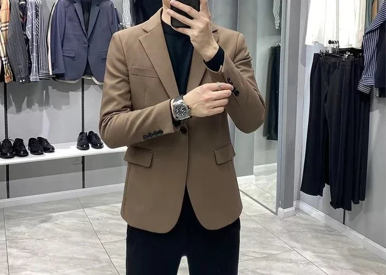 Men’s Cropped Blazer – Plus Size Casual Party Suit Jacket