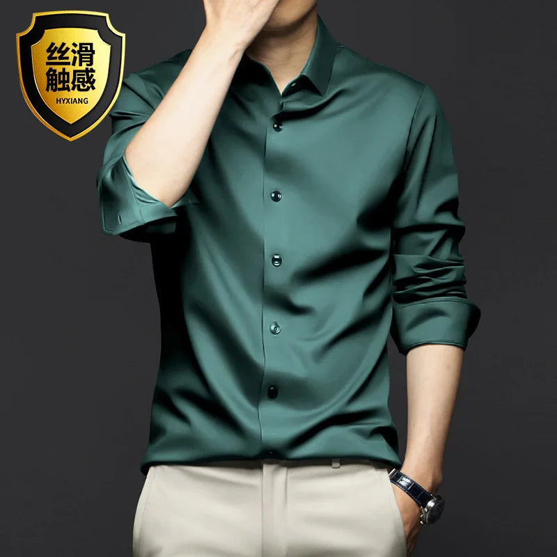 Men’s Non-Iron White Dress Shirt – Long Sleeve Business Shirt (S-5XL)