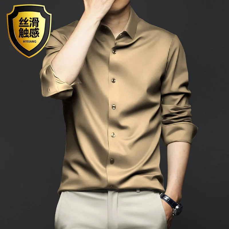 Men’s Non-Iron White Dress Shirt – Long Sleeve Business Shirt (S-5XL)