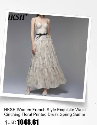 HKSH 2025 Spring Autumn New Women Tide Dark Niche Elegant Temperament Sleeveless Belt Lapel Blazer Chic Ins Y2K Waistcoat HK4714