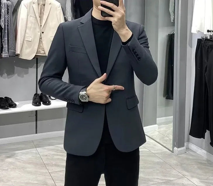 Men’s Cropped Blazer – Plus Size Casual Party Suit Jacket