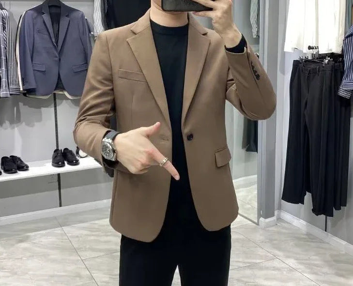 Men’s Cropped Blazer – Plus Size Casual Party Suit Jacket