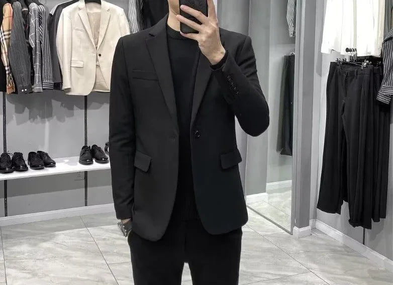 Men’s Cropped Blazer – Plus Size Casual Party Suit Jacket