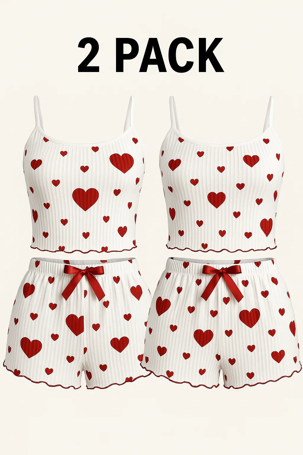 Women’s Heart Print Pajama Set