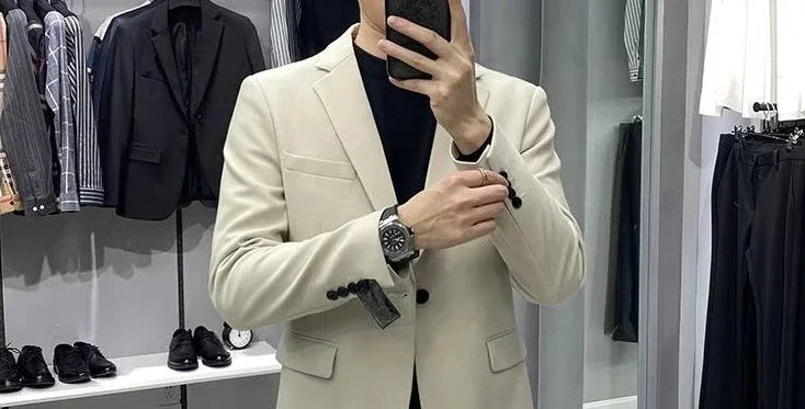 Men’s Cropped Blazer – Plus Size Casual Party Suit Jacket