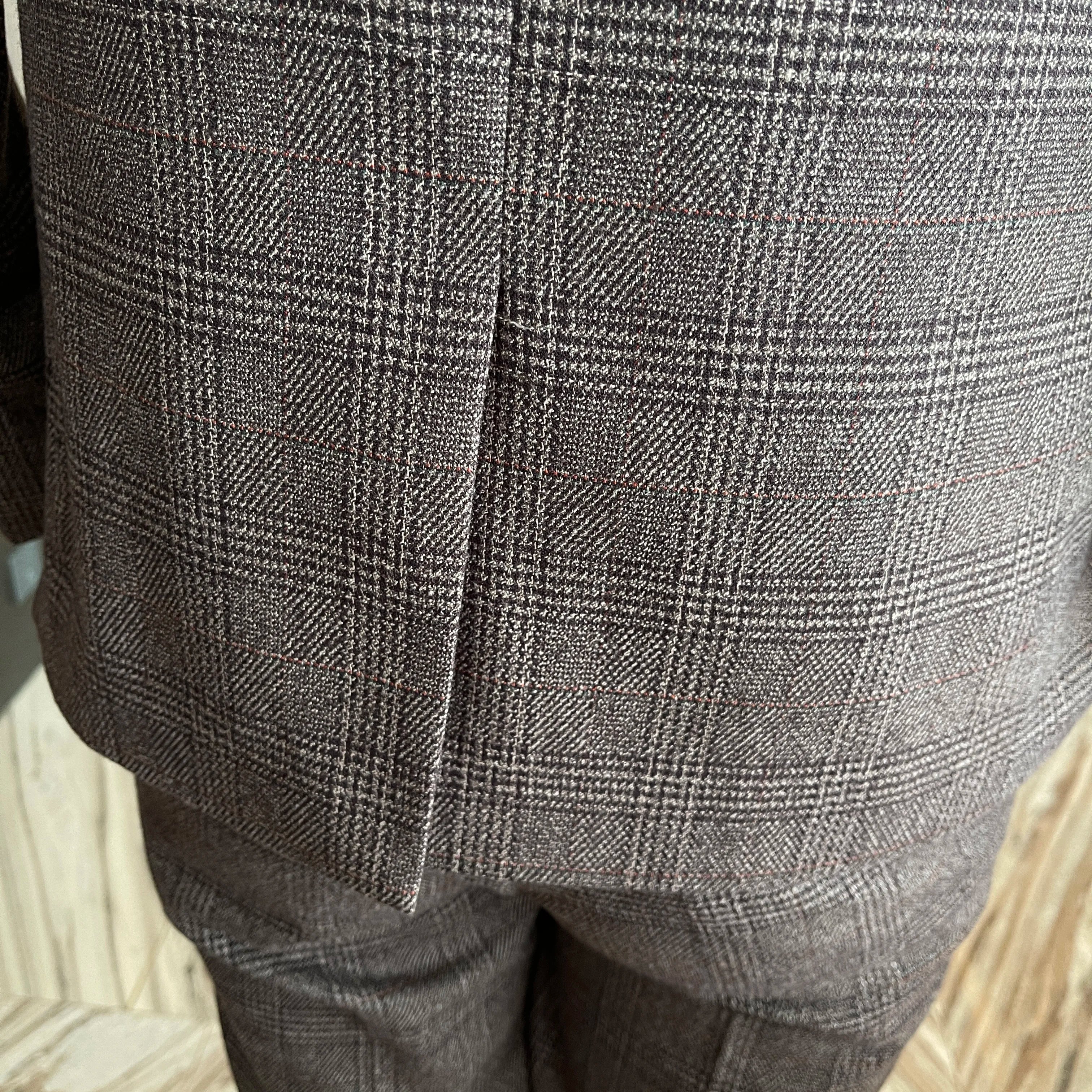 Men’s Korean Plaid 3-Piece Suit – Blazer, Vest & Trousers Set