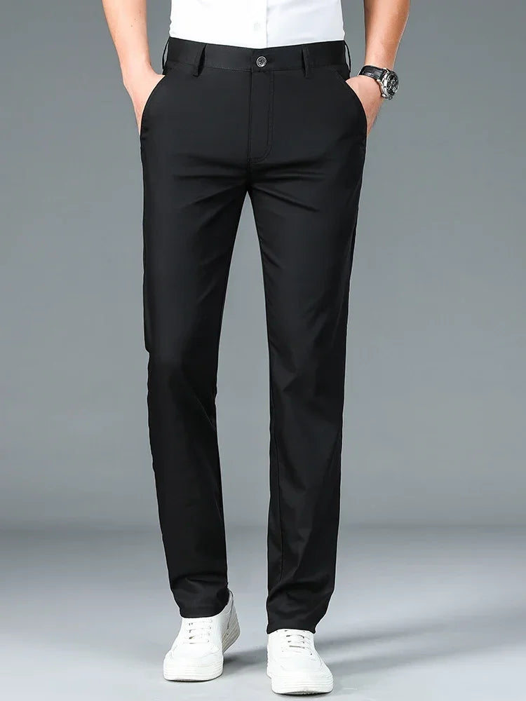 Men’s Bamboo Fiber Dress Pants – Slim Fit Summer Trousers