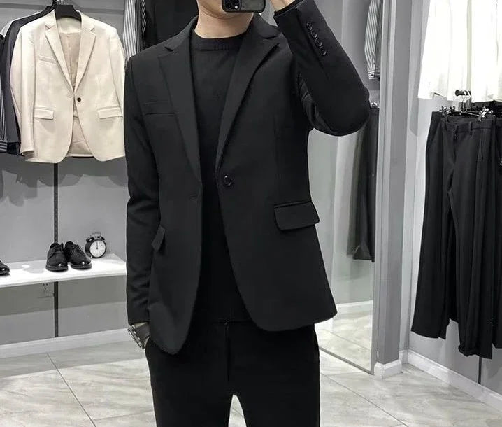 Men’s Cropped Blazer – Plus Size Casual Party Suit Jacket