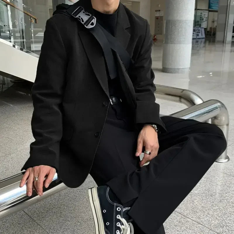 Men’s Oversized Blazer – Plus Size Gray Spring Suit Jacket