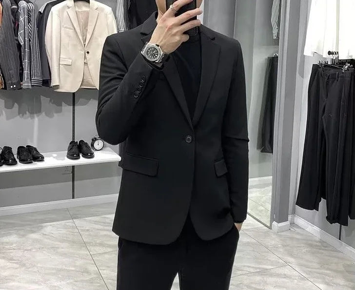 Men’s Cropped Blazer – Plus Size Casual Party Suit Jacket