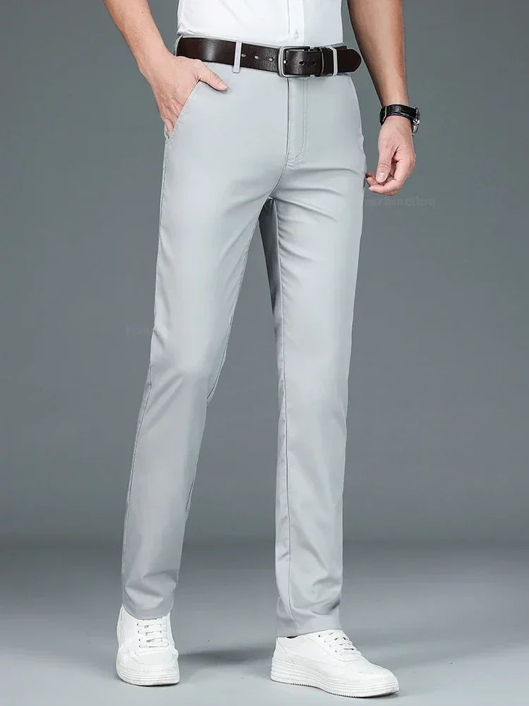 Men’s Bamboo Fiber Dress Pants – Slim Fit Summer Trousers