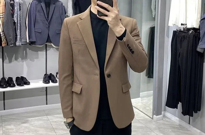 Men’s Cropped Blazer – Plus Size Casual Party Suit Jacket