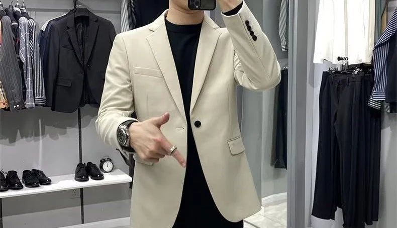 Men’s Cropped Blazer – Plus Size Casual Party Suit Jacket