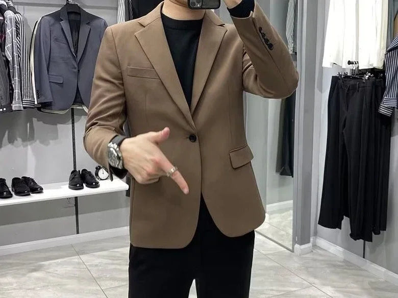 Men’s Cropped Blazer – Plus Size Casual Party Suit Jacket