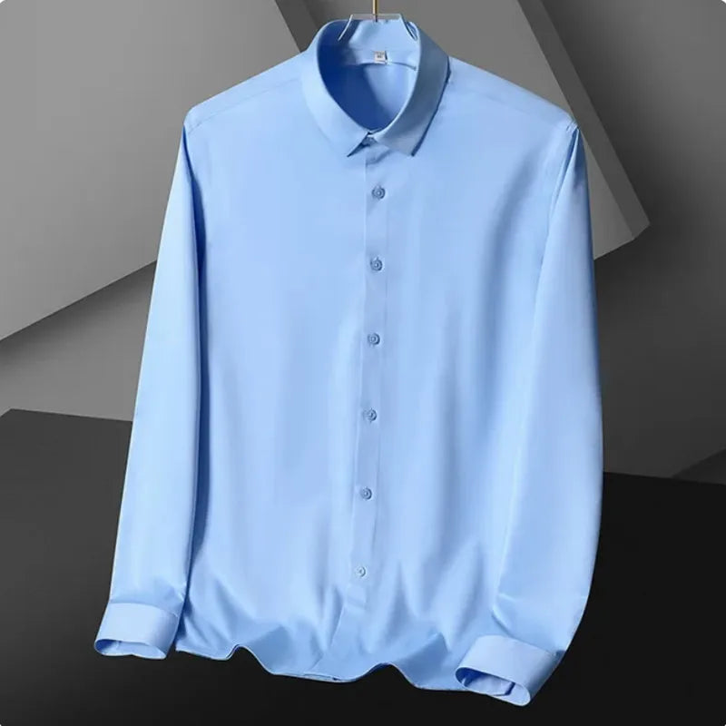 Men’s Non-Iron White Dress Shirt – Long Sleeve Business Shirt (S-5XL)
