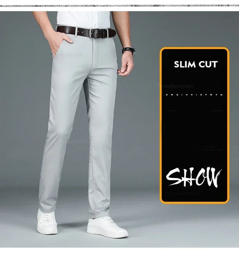Men’s Bamboo Fiber Dress Pants – Slim Fit Summer Trousers