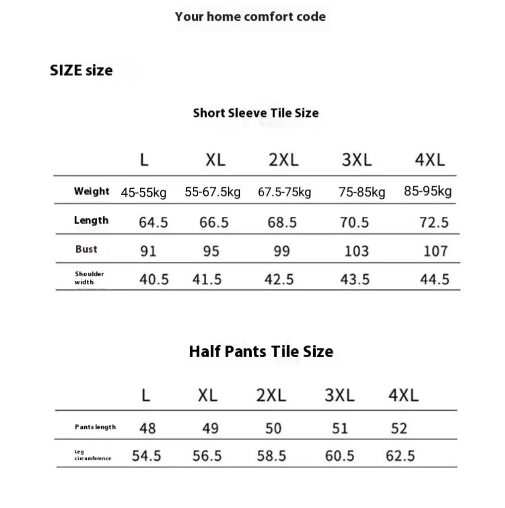 Men’s Summer Ice Silk Pajama Set – Printed Short Sleeve & Pants