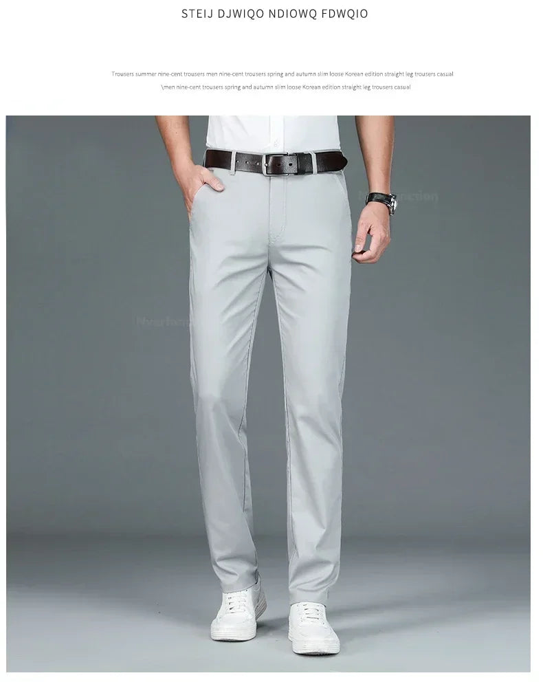 Men’s Bamboo Fiber Dress Pants – Slim Fit Summer Trousers