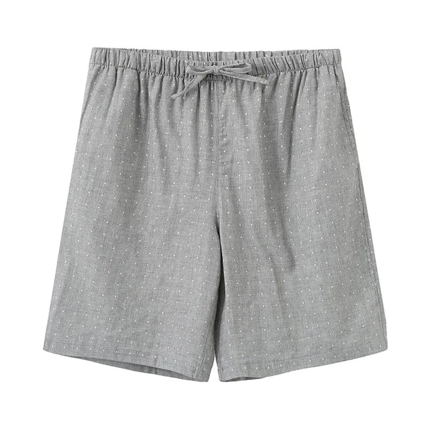 Men’s Cotton Pajama Shorts – Loose-Fit Double Gauze Summer Loungewear