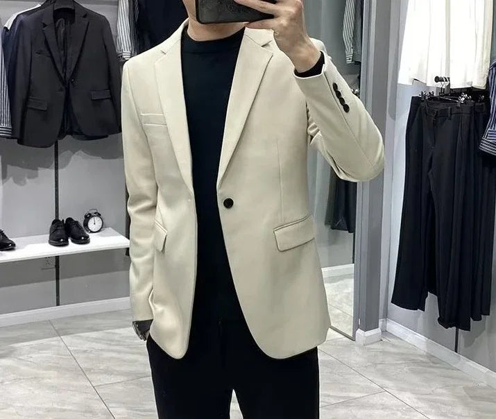 Men’s Cropped Blazer – Plus Size Casual Party Suit Jacket