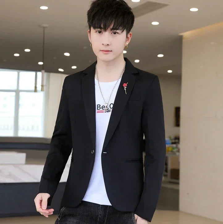 Men’s Cropped Yellow Blazer – Slim Fit Summer Fashion Jacket