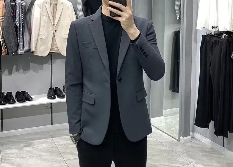 Men’s Cropped Blazer – Plus Size Casual Party Suit Jacket