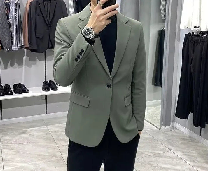 Men’s Cropped Blazer – Plus Size Casual Party Suit Jacket