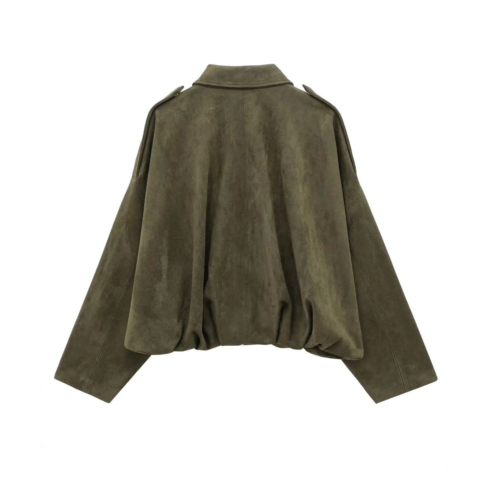 TRAFZA Women's Vintage Suede Bomber Jacket