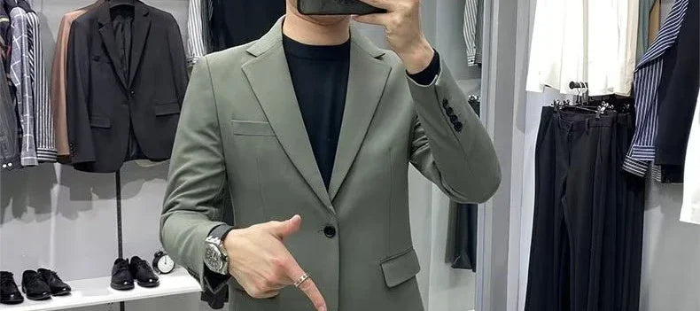 Men’s Cropped Blazer – Plus Size Casual Party Suit Jacket