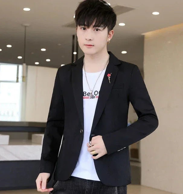 Men’s Cropped Yellow Blazer – Slim Fit Summer Fashion Jacket