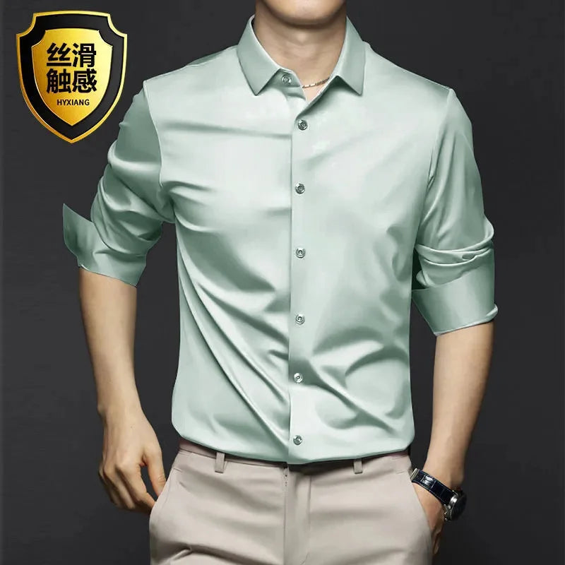 Men’s Non-Iron White Dress Shirt – Long Sleeve Business Shirt (S-5XL)