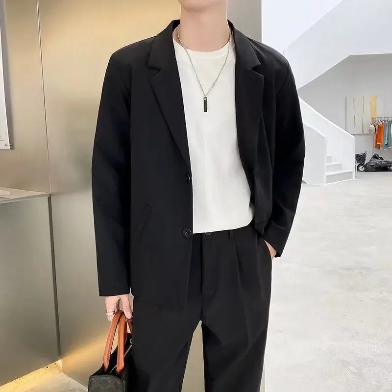 Men’s Cropped Blazer – Plus Size Casual Party Suit Jacket